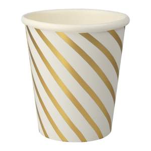 Papírové jednorázové kelímky v sadě 8 ks Gold Swirl – Meri Meri