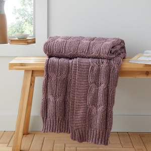 Růžovo-fialová pletená deka 130×170 cm Chunky Marl Knit – Catherine Lansfield