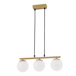 Závěsné svítidlo se skleněným stínidlem v bílo-přírodní barvě Carrine – Candellux Lighting