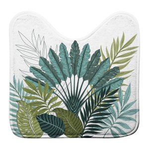 Bílo-zelená WC koupelnová předložka 45×45 cm Panazio – douceur d’intérieur