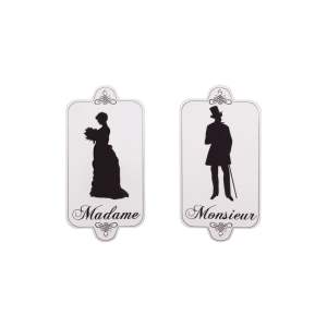 Kovová cedule 16,5×33 cm Madame Monsieur – Antic Line