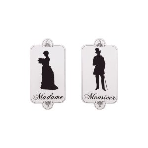 Kovová cedule 16,5×33 cm Madame Monsieur – Antic Line