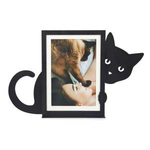 Černý kovový stojací rámeček 31×19,5 cm Hidden Cat – Balvi
