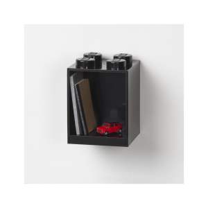 Dětská černá nástěnná police LEGO® Brick 4