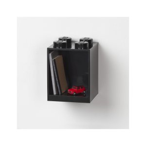 Dětská černá nástěnná police LEGO® Brick 4