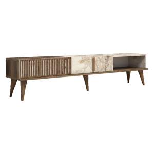 TV stolek v dekoru mramoru v přírodní barvě 180×40 cm Milan – Kalune Design