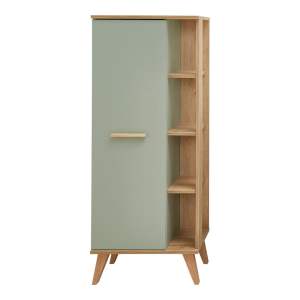 Zelená vysoká koupelnová skříňka v dekoru dubu 51×128 cm Set 963 – Pelipal