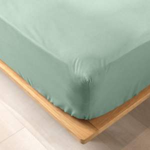 Světle zelené napínací prostěradlo z Bio bavlny 140×190 cm Biolina – douceur d’intérieur