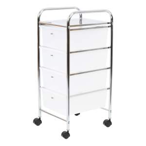 Plastový pojízdný regál v bílo-stříbrné barvě 33×79 cm – Premier Housewares
