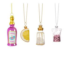 Skleněné ručně vyrobené vánoční ozdoby v sadě 4 ks 9,5 cm Tequila – Sass & Belle