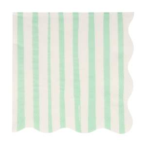 Papírové ubrousky v sadě 16 ks Mint Stripe – Meri Meri