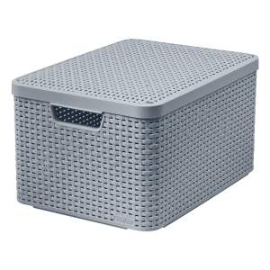 Šedý plastový úložný box s víkem 33×44,5×25 cm Style – Curver