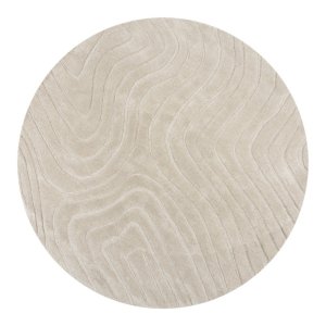 Krémový ručně tkaný vlněný kulatý koberec ø 160 cm Mesmerise Natural – Flair Rugs