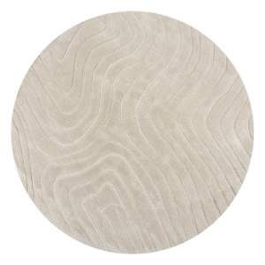 Krémový ručně tkaný vlněný kulatý koberec ø 160 cm Mesmerise Natural – Flair Rugs