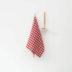 Lněná utěrka 45×65 cm Red Gingham – Linen Tales