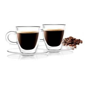 Sada 2 dvoustěnných šálků Vialli Design Amo Espresso, 50 ml