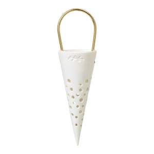 Bílá keramická závěsná dekorace Kähler Design Cone, výška 14,5 cm
