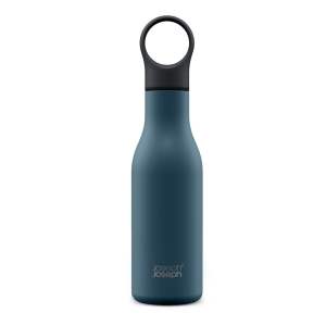Tmavě modrá cestovní nerezová lahev 500 ml Loop – Joseph Joseph