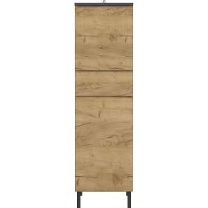 Tmavě šedá vysoká koupelnová skříňka v dekoru dubu 34×120 cm Salinas – Germania