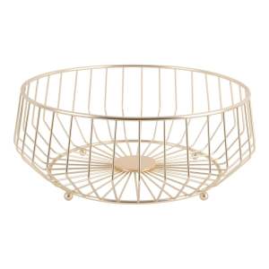 Kovový košík na ovoce ve zlaté barvě PT LIVING Linea, ø 34 cm