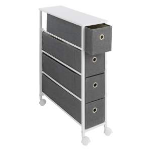 Bílo-šedý pojízdný regál 20×79 cm – Maximex