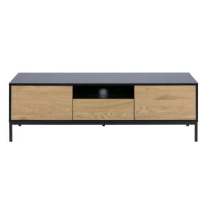 TV stolek v dekoru dubu v černo-přírodní barvě 140×45 cm Seaford – Actona