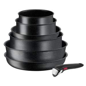 Hliníková sada nádobí 7 ks INGENIO Black stone L3998702 – Tefal