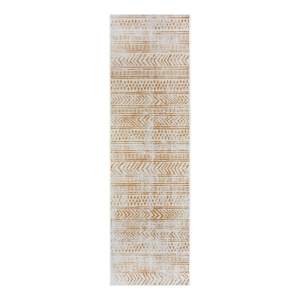 Okrově žluto-bílý venkovní koberec 80×350 cm Biri – NORTHRUGS
