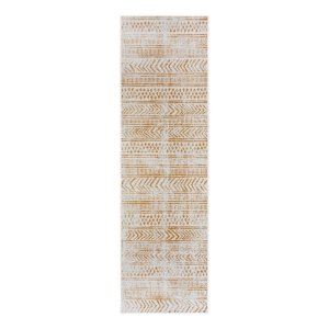 Okrově žluto-bílý venkovní koberec 80×250 cm Biri – NORTHRUGS