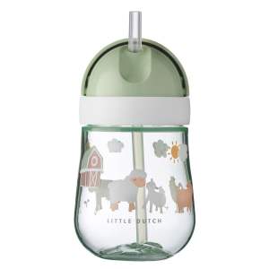 Tritanový dětský hrnek v bílé a světle zelené barvě 300 ml Little farm – Mepal