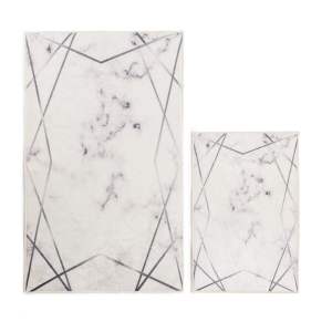 Bílo-šedé koupelnové předložky v sadě 2 ks 60×100 cm Geometric – Mila Home