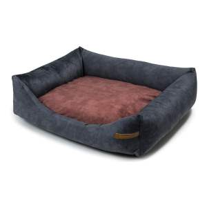 Vínovo-tmavě šedý pelíšek pro psa 65×75 cm SoftBED Eco M – Rexproduct