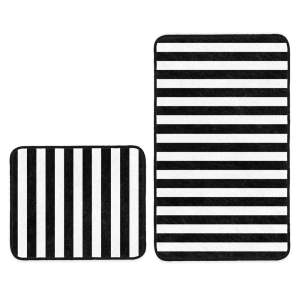 Bílo-černé koupelnové předložky v sadě 2 ks 60×100 cm – Mila Home