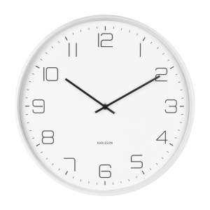 Bílé nástěnné hodiny Karlsson Lofty, ø 40 cm
