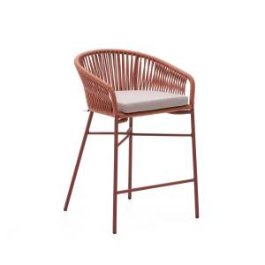 Zahradní barová židle s výpletem v barvě terakota Kave Home Yanet, výška 85 cm