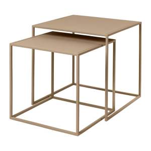 Béžové kovové konferenční stolky v sadě 2 ks 40×40 cm Fera – Blomus