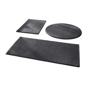 Tmavě šedé koupelnové předložky v sadě 3 ks 50×90 cm – Mila Home
