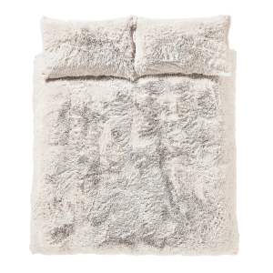 Bílé prodloužené povlečení na dvoulůžko z mikroplyše 230×220 cm Cuddly – Catherine Lansfield
