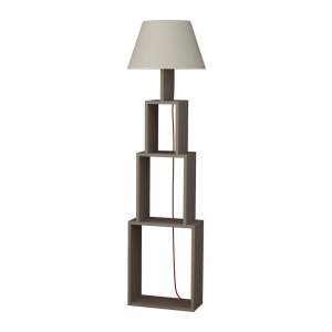 Volně stojící lampa se světle šedým stínítkem Homitis Tower