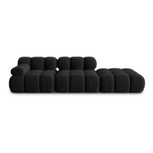 Černá sametová pohovka 282 cm Bellis – Micadoni Home