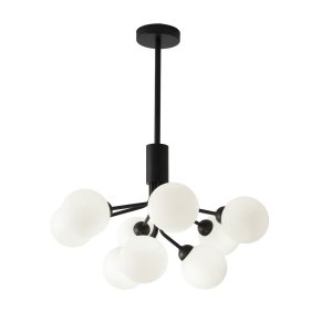 Černo-bílé závěsné svítidlo SULION Musa, výška 102 cm