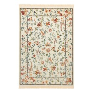 Krémový koberec z viskózy 195×300 cm Oriental Flowers – Nouristan