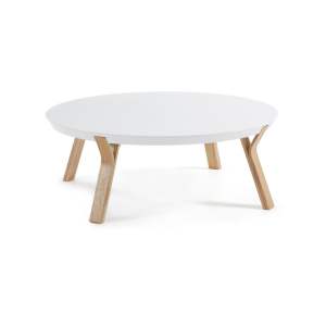 Bílý konferenční stolek Kave Home Solid, Ø 90 cm