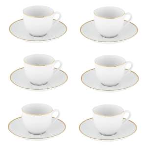 Bílé porcelánové šálky v sadě 6 ks 100 ml Gold Chic – Villa Altachiara