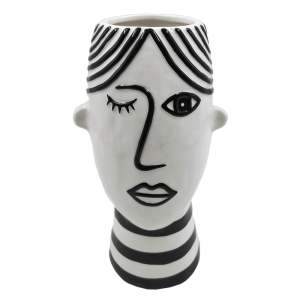 Černo-bílá porcelánová váza Mauro Ferretti Face