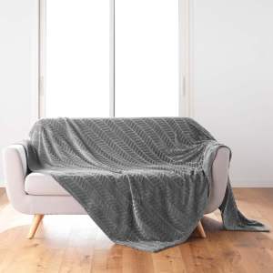 Šedý přehoz z mikroflanelu 180×220 cm Arya – douceur d’intérieur