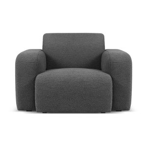 Tmavě šedé křeslo z textilie bouclé Molino – Micadoni Home