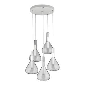 Bílé LED závěsné svítidlo se skleněným stínidlem ø 55 cm Cipera – CINQUE