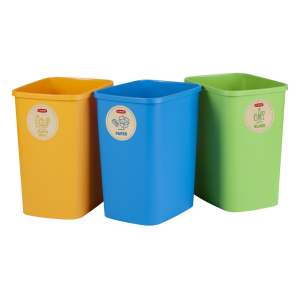 Sada 3 odpadkových košů na tříděný odpad Curver ECO, 25 l