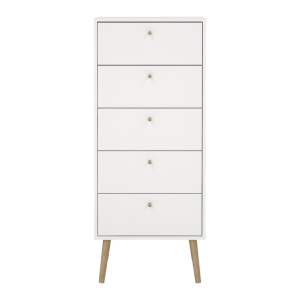 Bílá vysoká komoda 50×120 cm Bodo – Tvilum